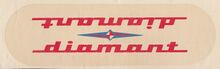 Zeitraum: 1965 bis 1979 Zu finden an: Tourensport- und Sporträdern Art: Abziehbild Beschreibung: roter Schriftzug auf weißem Grund