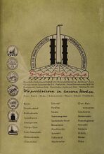Anzeige für Produkte der Sowjetischen staalichen Aktiengesellschaft Synthese, März 1951.