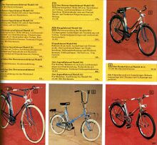 Fahrradsortiment im Genex-Katalog 1979.