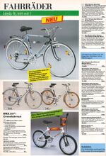 Fahrradsortiment im Genex-Katalog 1990.