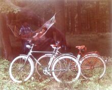 Eine Katalogabbildung des Modells 301 (dahinter Modell 351) aus dem Jahre 1969. Hier werden die Jugendräder mit Aluminiumschutzblechen gezeigt.