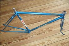 Mit diesem Rahmendekor wurden die Rennräder vrmtl. zwischen 1979 und 1986 ausgeliefert. Die schrägen Ausfallenden sind typisch für das Modell 35 705.