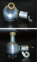 Dynamo Typ 8007.1 Zeitraum: hier: 12/1956 Verwendung: Material: Aluminium, Stahl Farben/Varianten: silber/Aluminium blank Leistung: 3 Watt Bemerkungen: mit Schriftzug "Standard"; spezieller Drücker, von oben zu betätigen