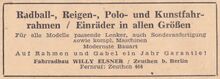 Anzeige der Firma Elsner in der Zeitschrift Radsportwoche, 1958.