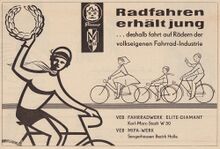 Gemeinsame Anzeige für Fahrräder von Diamant und Mifa, 1962.