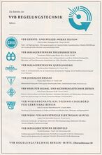 Anzeige des VEB Meßgerätewerk Beierfeld als Teil der VVB Regelungstechnik, 1958.