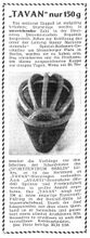 Notiz über den Sturzring "Tavan" in der Zeitschrift "Radsportwoche", 1958.