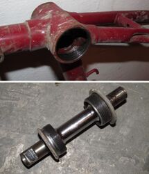 8. Vollständiges Innenlager Danach ist der Blick frei auf die leere Tretlagermuffe mit den darin befindlichen Gewinden. Vor dem Einbau sollten diese übrigens mit etwas Fett eingerieben werden, um ein Festbacken der Lagerschalen langfristig zu verhindern.