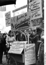 Reklame für "Gerlen"-Ersatzbereifung aus Altmaterial (Firma Gerhard Lenicker), Herbst 1948 in Leipzig.