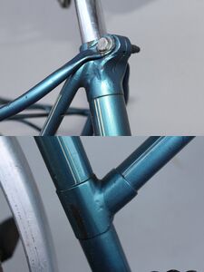 Problematisch war die vorn liegende Sattelklemmung der Diamant Vorkriegs-Sportmodelle; unten: zwischen Sitz- und Oberrohr wurde eine zweiteilige Muffe eingelötet und verputzt