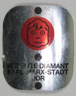 Zeitraum: 1986 bis 1988 Art: Chromfolienaufkleber Bemerkungen: kleinere Ausführung für Rennräder