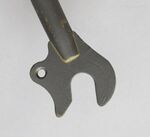 Typ: Rennrad-Gabel (neu) Zeitraum: 1957 - 1991 Modelle: alle Straßenrennräder Bemerkungen: für Achsdurchmesser FG 9,5 (Schnellspanner), Gewindeloch zur Schutzblechbefestigung; nach unten gezogene Nase für leichteren Radwechsel