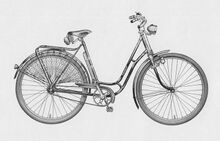 Modell 202, Katalogabbildung von 1957. Auch hier ist das Modell mit einem "Gesundheitslenker" ausgestattet.