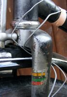 Abziehbild (Olympiaringe), wie es in den 50er und 60er Jahren an Diamant-Fahrrädern angebracht wurde.