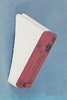 Rücklicht Typ 8507.9 Zeitraum: 1975 bis 1987 Verwendung: alle Fahrradtypen Material: Kunststoff Farben/Varianten: weiß (im Bild), schwarz Bemerkungen: