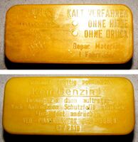 Pinnerol Schlauch-Flickmaterial Spezial Zeitraum: vrmtl. 70er Jahre Hersteller: VEB Pinnerolwerk Bad Düben Material der Packung: Kunststoff Bemerkungen: