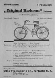 Werbung für ein vollgefedertes Herkona-Fahrad, 30er Jahre.