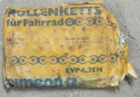 Hersteller: KEBA, als Betrieb des VEB Fahrzeug und Jagdwaffenwerk Suhl (FAJAS) Zeitraum: vrmtl. 80er Jahre Gliederzahl: -- Bemerkungen: Standardkette, verkauft unter dem Simson-Logo