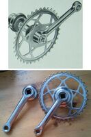 Kettenblatt "Kinderrad" Zeitraum: 1957 bis 1990 Verwendung: Möve-Jugendfahrräder, Kinderfahrräder von Mifa und Blitz, Mifa BMX-Fahrrad Material: Stahl (verchromt) Größe: 36 Zähne Zahnbreite: 1/8" Bemerkungen: -