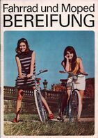 Prospekt von Kowalit-Fahrrad- und Mopedreifen aus dem Jahr 1970, der sich an Exportkunden richtete.