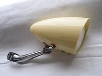 Seltene FER Fahrradlampe aus Kunststoff, Sporträder um 1965
