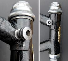 Derselbe Feststeller im Rahmen montiert.