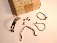 Zeitraum: ca. 1960 bis 1990 Hersteller: Diamant Material: Stahl, vrmtl. verzinkt Bemerkungen: Luftpumpenhalter für Diamant-Rennräder; Befestigung mittels Schelle am Rahmen