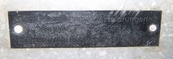 Typenschild eines MKH/F, Kunststoff, 1970er Jahre.