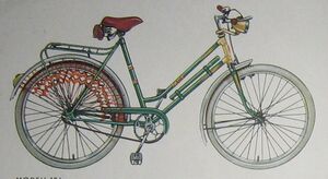 Dieses Katalogfoto zeigt das Modell 10 b bereits mit einem Gepäckträger in Schwedenform.