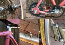 Details der Ausstattung: Verstärkte Naben (auch vorn), Hutmuttern mit festen Unterlegscheiben, verstärkte Kette und Ritzel, Schlauchreifen von Kowalit, Alufelgen von Grünert, verstärkte Nippel, Sattel mit Blech verstärkt, Blockpedale ohne Reflektoren.