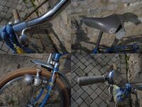 Dazu gehört unter anderem die Schnellspanneinrichtung am Lenker, die so nur kurzzeitig verwendet wurde. Auch der Dynamoscheinwerfer wurde schon bald durch einen herkömmlichen Scheinwerfer ersetzt, der am Lenkerschaft befestigt wurde.