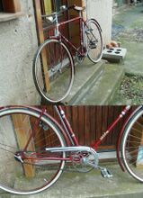 Dieses Rad (Baujahr 1958) ist als Modell SH 14/1 aufgebaut, die Anlötteile lassen aber auch die Umrüstung auf SH 14/2 und sogar auf Schaltungsbetrieb zu, zudem ist eine Rundscheidengabel verbaut.