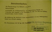 Allgemeine Betriebserlaubnis (ABE) für Mopedanhänger.