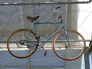 Der sehr kurze Radstand, die ungekröpfte Vorderradgabel sowie die horizontalen Ausfallenden hinten waren typische Merkmale des Kunstfahrrads.