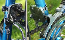 Zeitraum: 1954 bis vrmtl. 1955 Verwendung: Diamant Rennräder Material: Stahl (glänzend und matt verchromt) Bemerkungen: ohne einstellbaren Anschlag; Schriftzug auf der Abdeckplatte; stabile Kettenführung