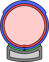 Schlauchreifen Bei Schlauchreifen ist der Schlauch (rot) in den Mantel (blau) eingenäht und bildet mit diesem praktisch eine Einheit. Schlauchreifen werden mit speziellen Klebstoffen (grün) auf der Felge (grau) befestigt. (Details siehe Schlauchreifen). Typischerweise ist dieser Reifentyp an Renn-, Bahn- und Saalsporträdern zu finden.