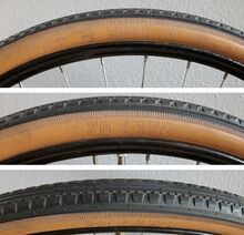 Tourenreifen Zeitraum: ca. 1962-1966 Breite: 1.75 Für Laufradgrößen 28" Verwendung: Touren(sport)räder; selten Bekannte Farben: beige, schwarz, gumwall (Bild) Bemerkungen: Das Profil wurde vom TSG-Tourenreifen übernommen.