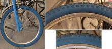 Crossreifen Zeitraum: 1988-199x Breite: 1.75 (47 mm) Für Laufradgröße: 20" Verwendung: BMX "Cross Spezial" Bemerkungen: hier: blau, auch in rot und schwarz bekannt, Neupreis 17,80 M