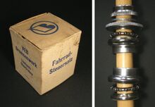 Steuersatz des VEB Bremsenwerk Limbach-Oberfrohna Zeitraum: hier: spätestens ab 1961 bis 1966 Material: Stahl, verchromt