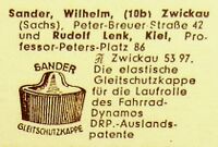 Hersteller-Eintrag im Bezugsquellennachweis Wer liefert was? der Jahrgänge 1950 bis 1952.