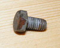 Zeitraum: 195? bis 196? Verwendung bekannt an: Dynamo-Befestigung an Dynamohalterungen Oberflächenbehandlung: verzinkt Bemerkungen: Sechskantkopf