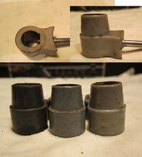 Führung für Seilzug-Stempelbremse Zeitraum: ca. 1970 bis etwa 1977 Material: Kunststoff Bemerkungen: Mutter vergossen, verschiedene Grautöne bekannt