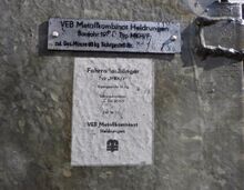 Typenschild (Kunststoff, geprägt) für Anhänger des Typs MKH/F, hier: 1980.